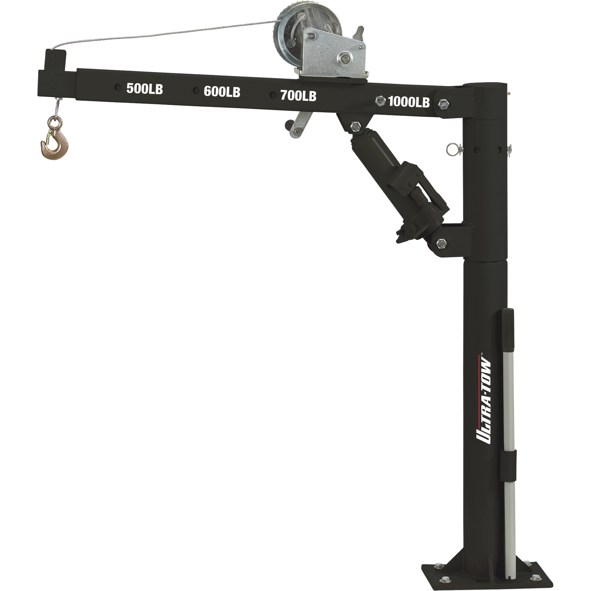 Ultra-Tow Pickup Truck Crane with Hand Winch, 1000-Lb. Capacity, 33in.–53-1/2in.L Boom
